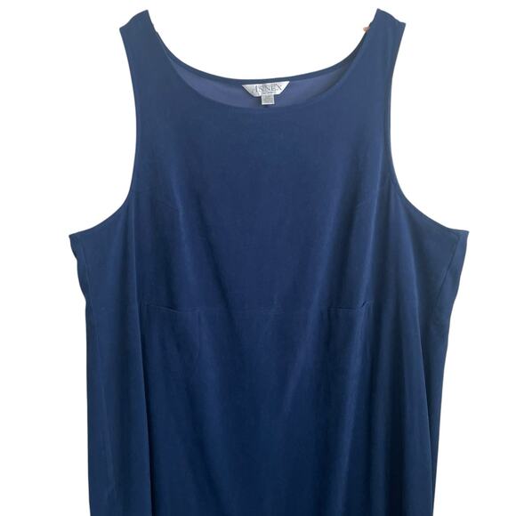 VTG Annex Casual Corner Jumper Maxi Shift Dress 20W Velvet Retro Modest Neutral - Picture 3 of 11